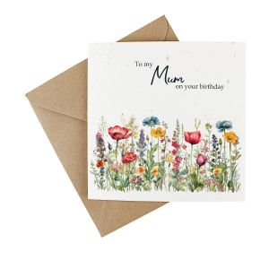 plantable seeded birthday card for your mum with a wildflower print