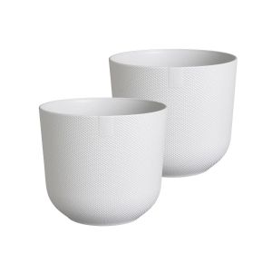 Elho Jazz Round Recycled Plastic Plant Pot - White - 14cm