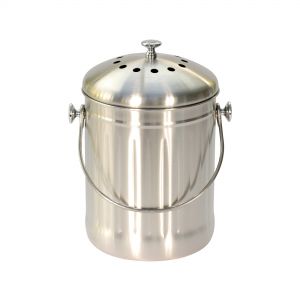 Brushed Stainless Steel Compost Caddy