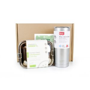 eco friendly on the go lunch box and travel mug gift set