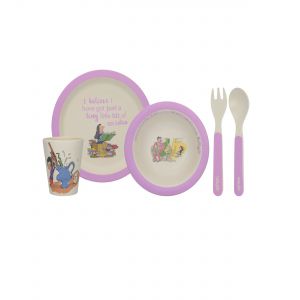 Eco friendly bamboo dinnerware set in purple