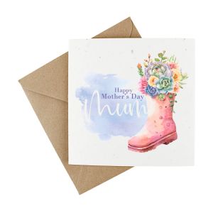 an eco friendly mother's day card made from plantable seeded paper