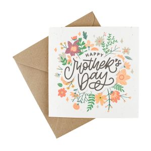 a pretty floral design mother's day card printed on plantable seeded paper