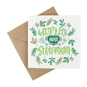 a pretty floral design mother's day card printed on plantable seeded paper