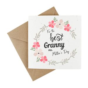 a pretty floral design mother's day card printed on plantable seeded paper
