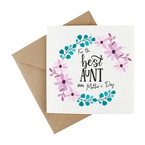 a pretty floral design mother's day card printed on plantable seeded paper