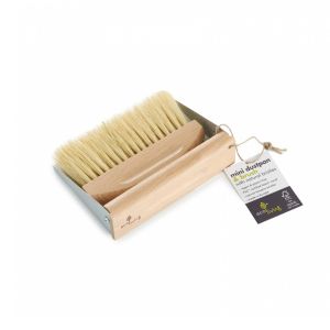 mini dustpan and brush set made from FSC certified beechwood and metal