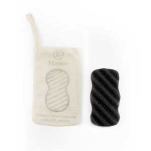 eco friendly konjac sponge with cotton travel bag