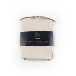 set of three muslin cotton reusable cleansing cloths