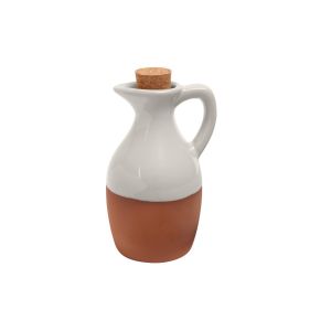 a grey and orange terracotta oil drizzler for tables