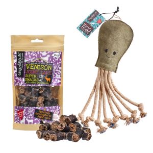 Green & Wilds Dog Gift Set - Olive Octopus & Treat Bag / Chew Option