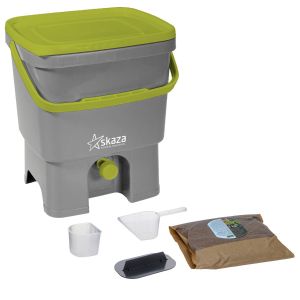 Organko Kitchen Composter - Grey & Green - (WITH Bran)