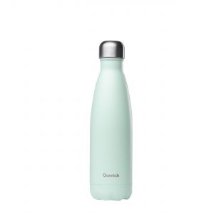 Stainless steel water bottle in pastel green/mint