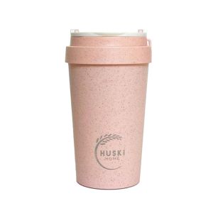 Pink reusable on the go coffee mug 