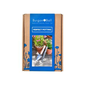 a burgon & ball gardening gift set containing a small trowel and a seed widger
