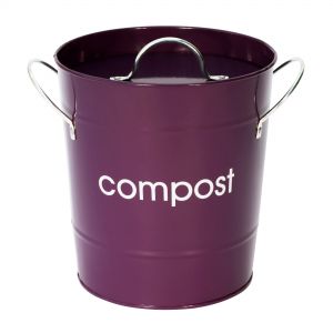 Premier Housewares Metal Compost Bin - Purple - 3.5L