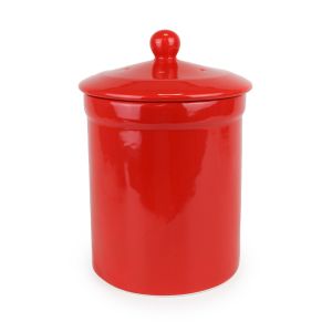 Damaged Portland Ceramic Compost Caddy - Red - NO LID