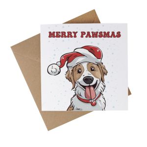 a novelty dog themed christmas card made from recycled paper