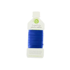 Royal blue satin ribbon made from 100% recycled plastic bottles