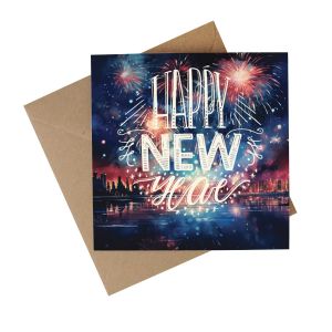 Recycled Paper New Year Card - City Celebrations