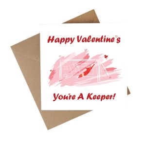 a novelty football themed valentine's card made from recycled paper