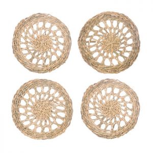 Set of 4 seagrass coasters