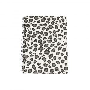 Eco friendly notebook with snow leopard print patterns