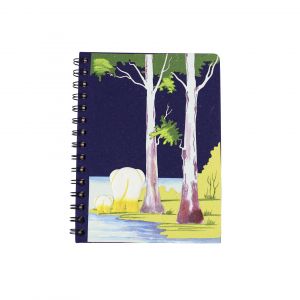 Eco friendly notebook with elephants & dark prints