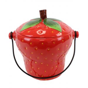 Ashmore Ceramic Compost Caddy /  food Bin 3L - Strawberry Design - Main