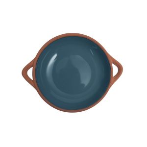 small blue terracotta tapas dish