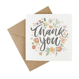 plantable seeded thank you card made from wildflower paper