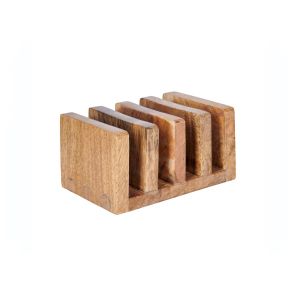 Wide slotted toast rack crafted from natural mango wood