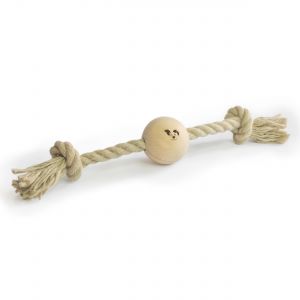 Rope and ball dog toy made from eco friendly materials