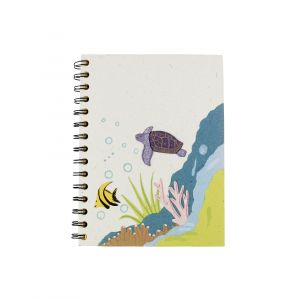 Eco friendly notebook with underwater turtle prints