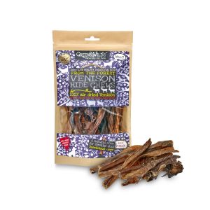 A mix of healthy dog treats, made from 100% venison hide.