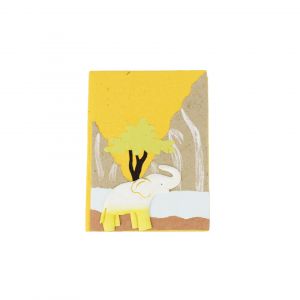 Eco friendly small notebook with a yellow print & elephants