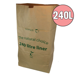 240l compostable paper large wheelie bin liners